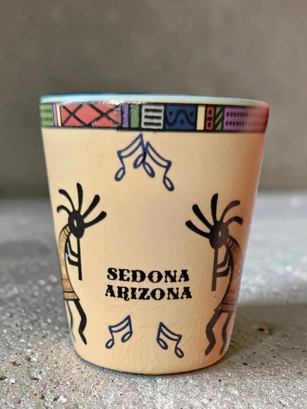 Sedona Arizona Kokopelli Shot Glass - Beige